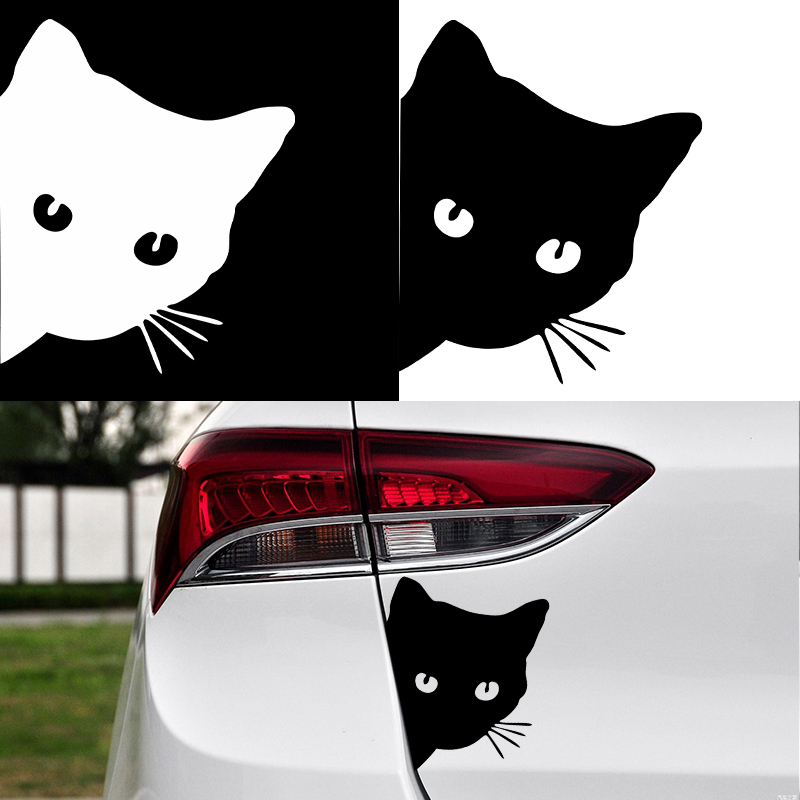 Car Accessories For Winter - Car interior stickers black/white/laser cat stickers