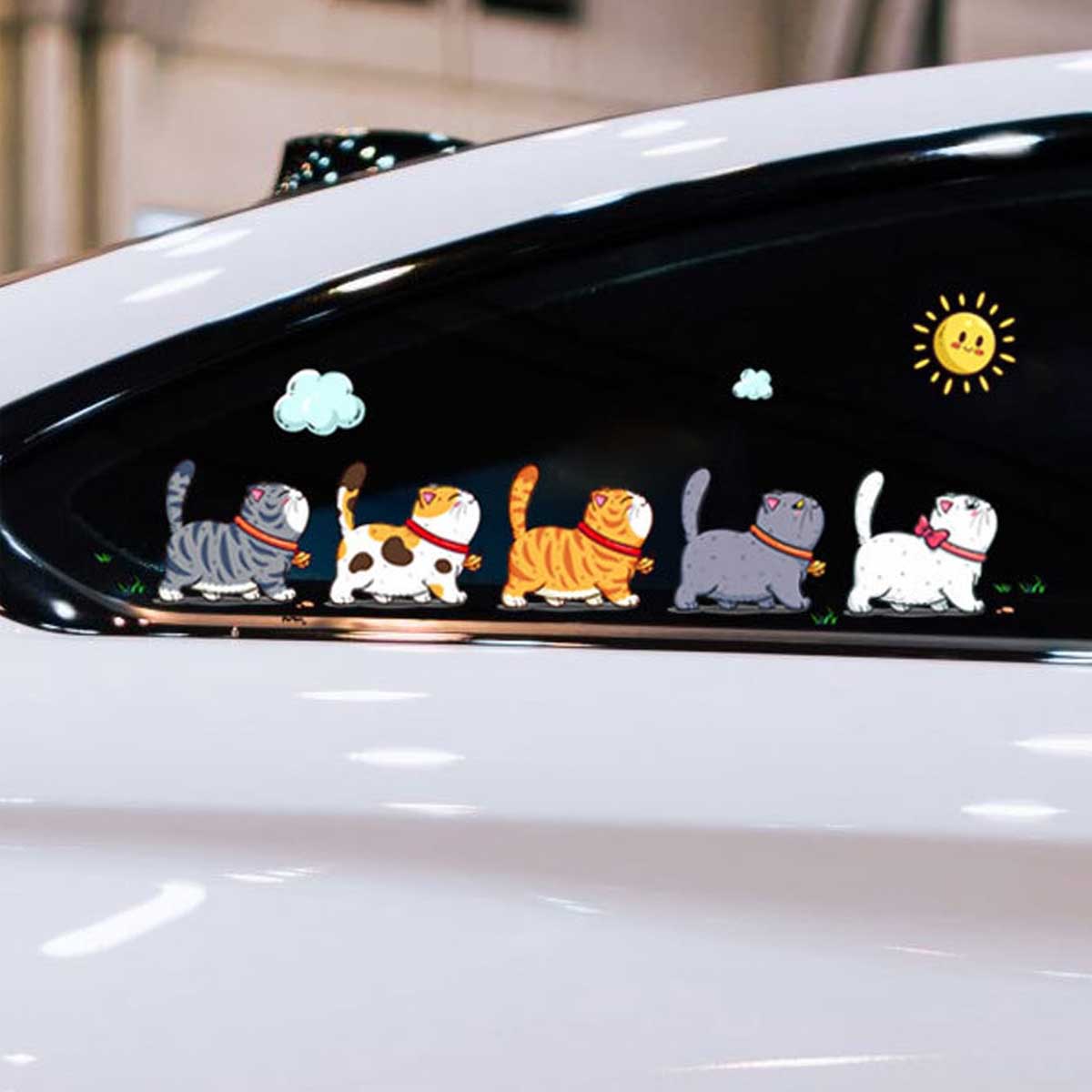 Car Accessories For Winter - Cat cat paw car sticker 6pcs