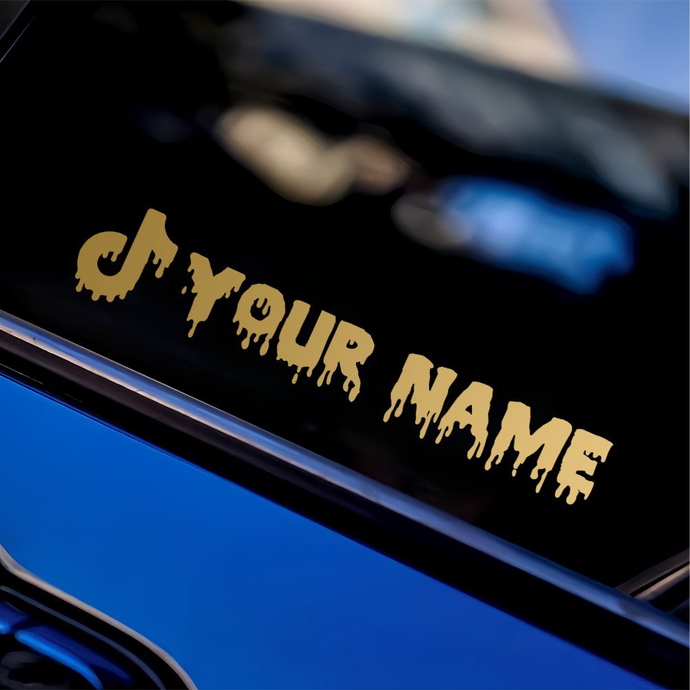 Car Accessories Name - 1pc Creative Fluid Art Letter Motorcycle