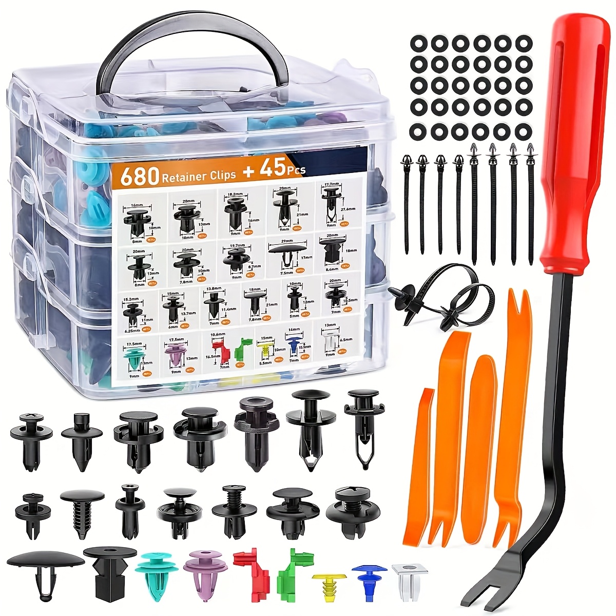 725pcs Automotive Fastener Cli - đánh giá và giá Car Emergency Tool Kit