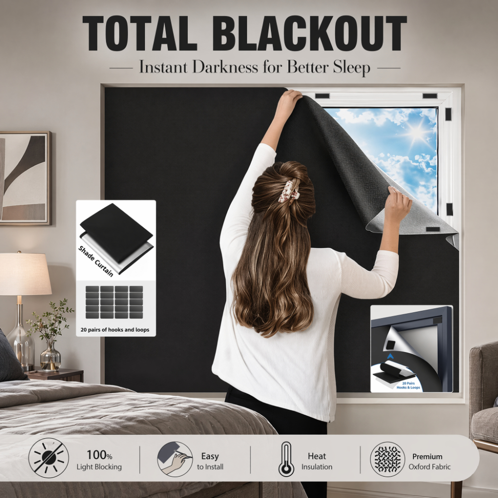 100% Blackout Curtain Darkest  - đánh giá và giá Tinted Window Film