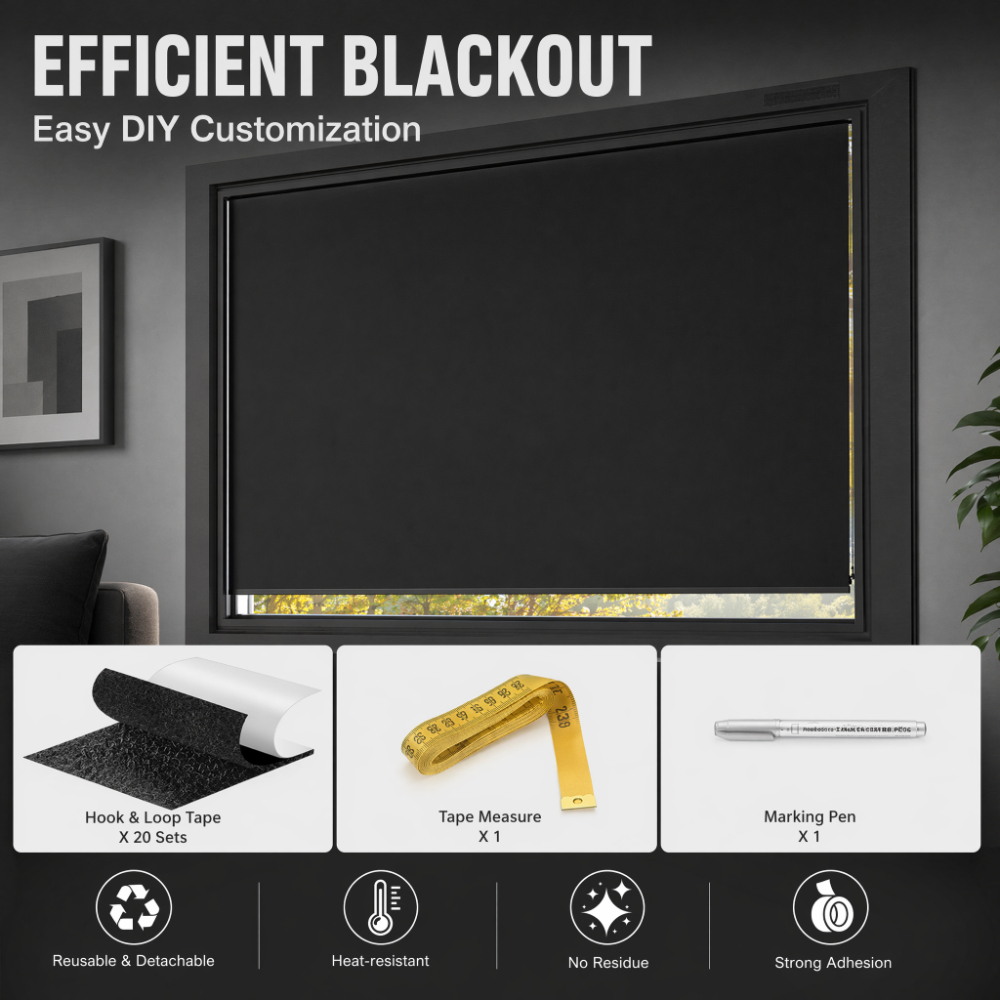 100% Blackout Curtain Darkest  - đánh giá và giá Tinted Window Film