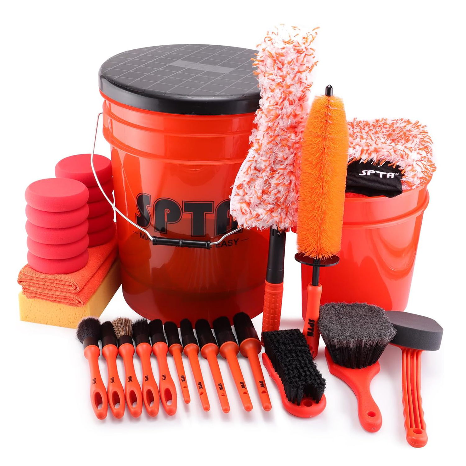 SPTA 33Pcs Car Wash 20L Bucket - đánh giá và giá Car Detailing Brush