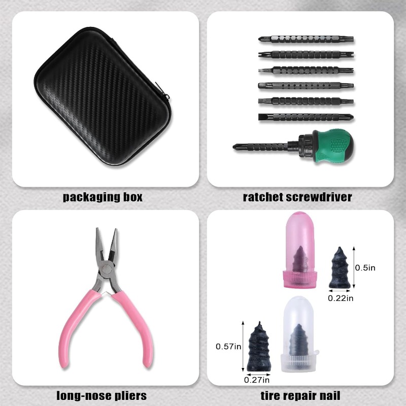Tire Repair Rubber Nail Tool S - đánh giá và giá Car Emergency Tool Kit