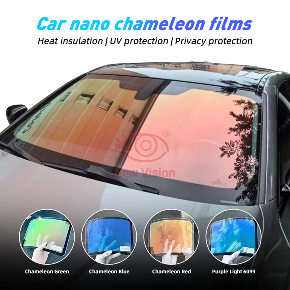 1mX3m 70%VLT Aurora Red Green  - đánh giá và giá Tinted Window Film