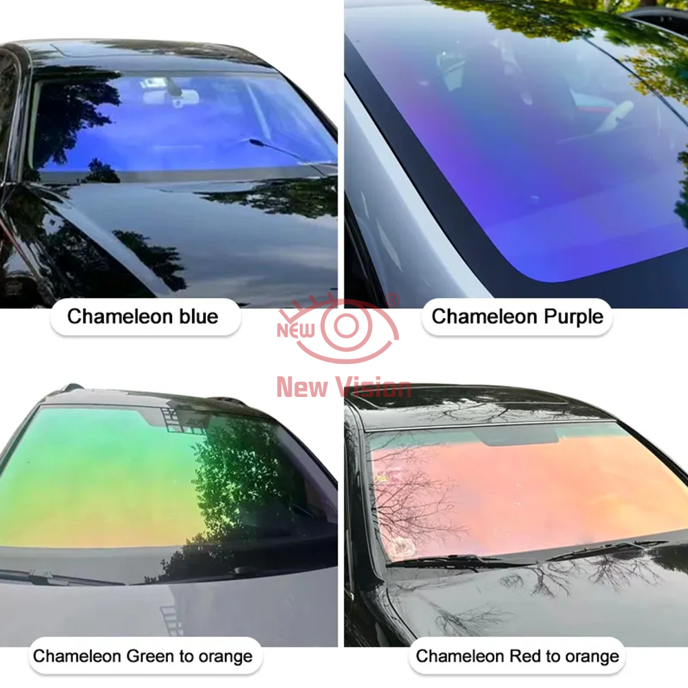 1mX3m 70%VLT Aurora Red Green  - đánh giá và giá Tinted Window Film